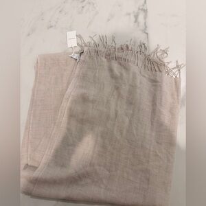 Nordstrom Light Beige Fringed Scarf